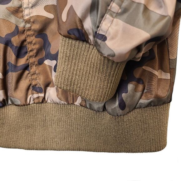 Love Tree Camo Full Zip Bomber Jacket Camouflage Long Sleeve Nylon M - Picture 8 of 16